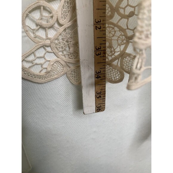 Dutch Novelties Embroidered Roses Lace Cream Apron Pockets New Vintage Condition - Picture 9 of 12